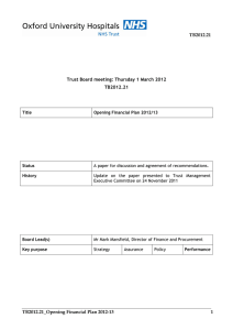 TB2012.21 Trust Board meeting: Thursday 1 March 2012