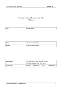 Oxford University Hospitals  TB2012.28 Trust Board Meeting: Thursday 3 May 2012