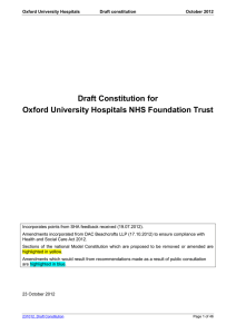 Draft Constitution for Oxford University Hospitals NHS Foundation Trust