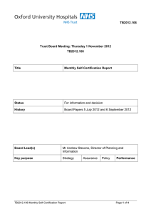 TB2012.106 Trust Board Meeting: Thursday 1 November 2012 Title