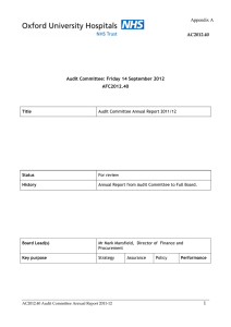 AC2012.40  Audit Committee: Friday 14 September 2012 AFC2012.40