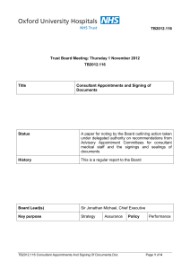 TB2012.116 Trust Board Meeting: Thursday 1 November 2012 Title