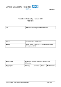 TB2013.13 Trust Board: Wednesday, 9 January 2013 Title