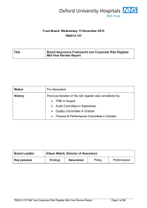 Trust Board: Wednesday 13 November 2013 TB2013.137 Title