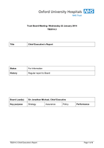 Trust Board Meeting: Wednesday 22 January 2014 TB2014.3 Title