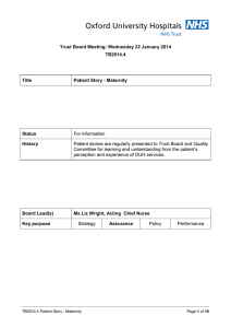 Trust Board Meeting: Wednesday 22 January 2014 TB2014.4 Title