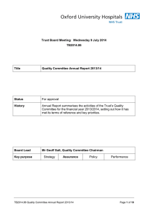 Trust Board Meeting:  Wednesday 9 July 2014 TB2014.86 Title