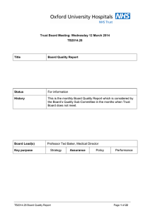 Trust Board Meeting: Wednesday 12 March 2014 TB2014.28 Title