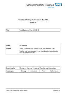 Trust Board Meeting: Wednesday 14 May 2014 TB2014.58 Title