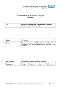 Trust Board Meeting: Wednesday 14 May 2014 TB2014.63 Title