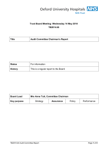 For information Trust Board Meeting: Wednesday 14 May 2014 TB2014.65