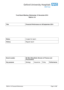 Trust Board Meeting: Wednesday 12 November 2014 TB2014.119 Title