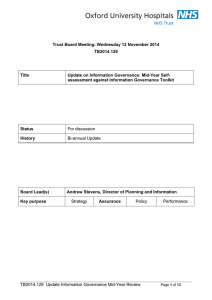 Trust Board Meeting: Wednesday 12 November 2014 TB2014.129 Title