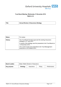Trust Board Meeting: Wednesday 12 November 2014 TB2014.131 Title