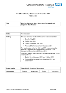 Trust Board Meeting: Wednesday 12 November 2014 TB2014.133 Title