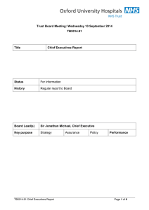 Trust Board Meeting: Wednesday 10 September 2014 TB2014.91 Title