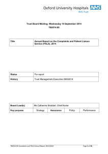 Trust Board Meeting: Wednesday 10 September 2014 TB2014 Title