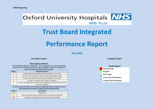 Trust Board Integrated Performance Report July 2014 ORBIT Reporting