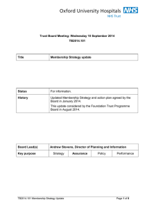 Trust Board Meeting: Wednesday 10 September 2014 TB2014.101 Title