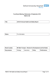 Trust Board Meeting: Wednesday 10 September 2014 TB2014.106 Title