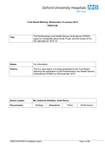 Trust Board Meeting: Wednesday 14 January 2015 TB2015.08 Title