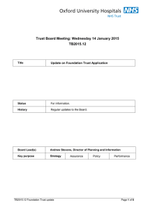Trust Board Meeting: Wednesday 14 January 2015 TB2015.12