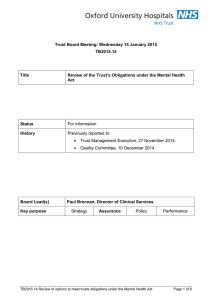 Trust Board Meeting: Wednesday 14 January 2015 TB2015.14 Title