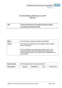 Trust Board Meeting: Wednesday 8 July 2015 TB2015.81 Title