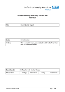 Trust Board Meeting: Wednesday 11 March 2015 TB2015.28 Title