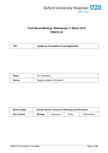 Trust Board Meeting: Wednesday 11 March 2015 TB2015.32