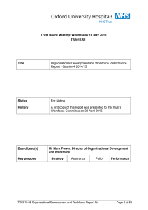 Organisational Development and Workforce Performance Report - Quarter 4 2014/15 For Noting