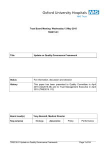 Trust Board Meeting: Wednesday 13 May 2015 TB2015.61 Title