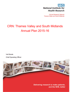 CRN: Thames Valley and South Midlands Annual Plan 2015-16  Val Woods