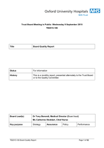 Trust Board Meeting in Public: Wednesday 9 September 2015 TB2015.106 Title