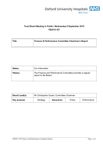 Trust Board Meeting in Public: Wednesday 9 September 2015 TB2015.107 Title