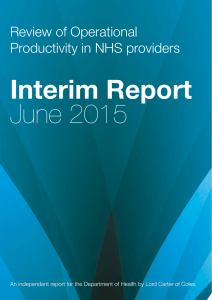 Interim Report June 2015 Review of Operational Productivity in NHS providers
