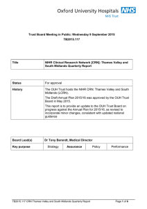 Trust Board Meeting in Public: Wednesday 9 September 2015 TB2015.117 Title