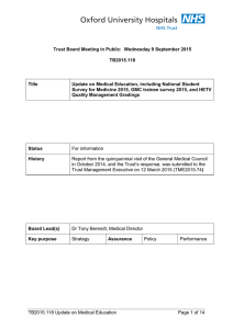 Trust Board Meeting in Public:  Wednesday 9 September 2015 TB2015.118 Title