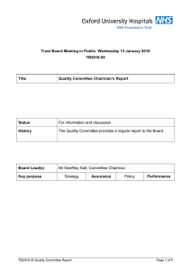 Trust Board Meeting in Public: Wednesday 13 January 2016 TB2016.05 Title