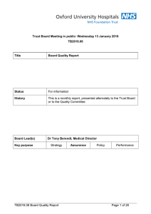 Trust Board Meeting in public: Wednesday 13 January 2016 TB2016.06 Title