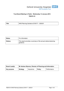 Trust Board Meeting in Public:  Wednesday 13 January 2016 TB2016.16 Title