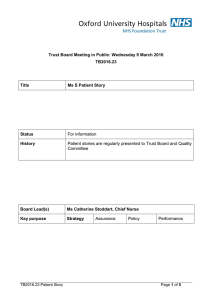 Trust Board Meeting in Public: Wednesday 9 March 2016 TB2016.23 Title