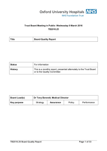 Trust Board Meeting in Public: Wednesday 9 March 2016 TB2016.25 Title