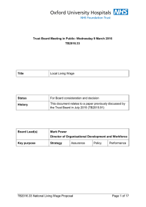 Local Living Wage For Board consideration and decision