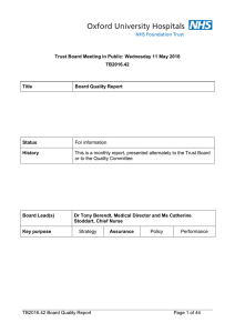 Trust Board Meeting in Public: Wednesday 11 May 2016 TB2016.42 Title