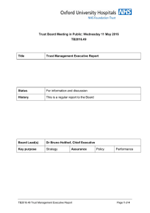 Trust Board Meeting in Public: Wednesday 11 May 2016 TB2016.49 Title