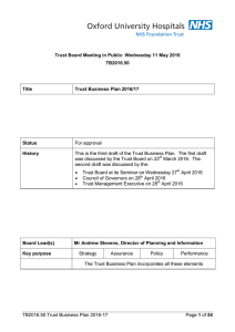 Trust Board Meeting in Public: Wednesday 11 May 2016 TB2016.50 Title