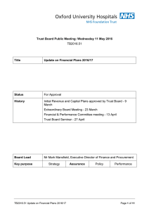 Trust Board Public Meeting: Wednesday 11 May 2016 Title