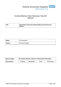 Trust Board Meeting in Public: Wednesday 11 May 2016 TB2016.53 Title