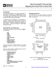 a MicroConverter® Technical Note Migrating from ADuC7033 to ADuC7039